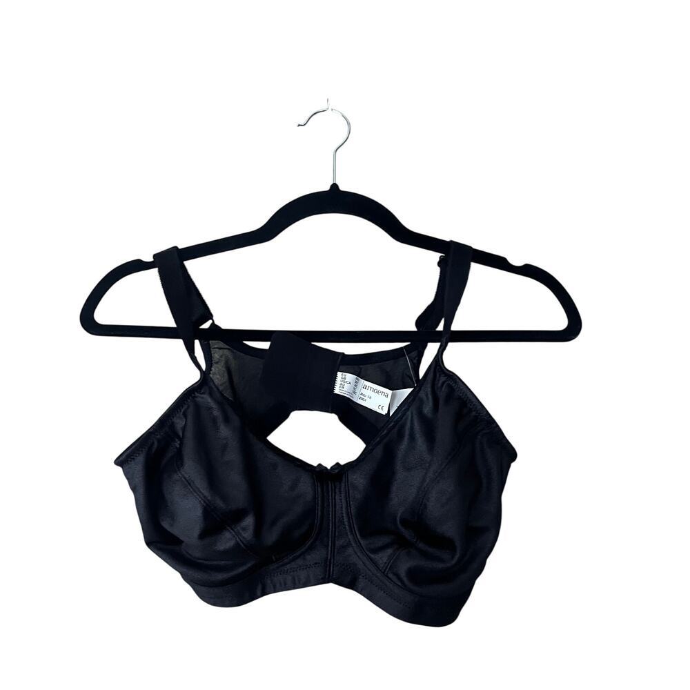 NWT Amoena Rita Soft Cup Bra Black Sheen 38C New Wire Free Comfort
